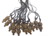 Polystone Eulen Halskette set von 12 braun 