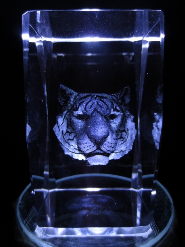 3D Laserblock mit Tigerkopf