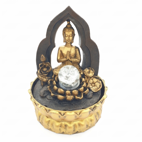 Großhandel - Meditation Led Beleuchtung Thai Buddha Lotus und Goldbrunnen klein