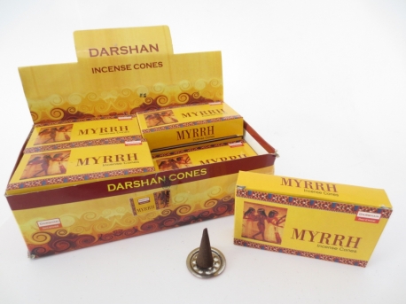 Darshan Räucherstäbchen in Kegelform Myrrh