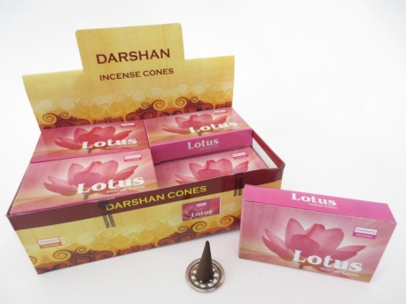 Darshan Räucherstäbchen in Kegelform Lotus