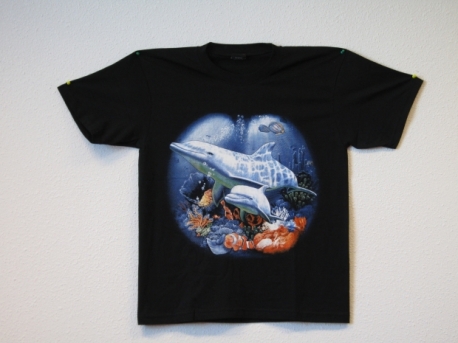 T-Shirt mit 2 Delfinen (Größe L)