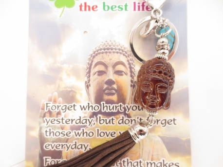 Buddha Kopf keychain braun