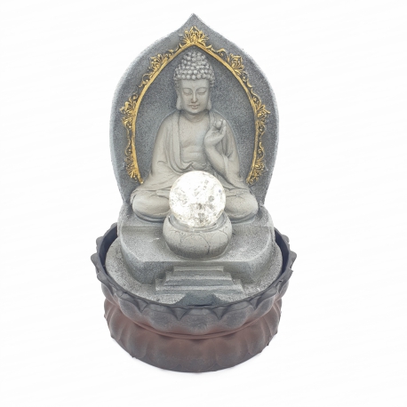 Großhandel - Meditation Led Beleuchtung Buddha mit Goldbrunnen klein