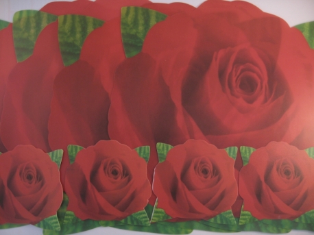 Placemat mit Untersetzer mit roter Rose