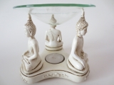 3 weiße thailändische Buddhas Ölbrenner