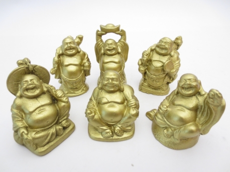 Grosshandel - 5cm Buddha Set Gold 6 Stück II
