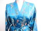 Langer Kimono Drache / Phoenix türkis