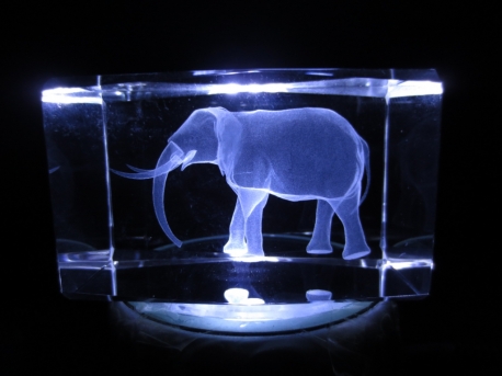 3D Laserblock mit Elefant