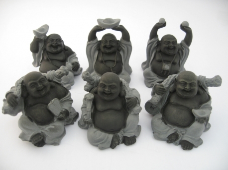 Grosshandel - 8cm Buddha Set Hämatit 6 Stück sitzend