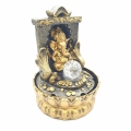 Großhandel - Meditation LED-Beleuchtung Ganesha in Wand und Münzen Goldbrunnen klein