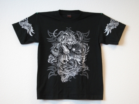 T-Shirt mit Drachen und Tiger